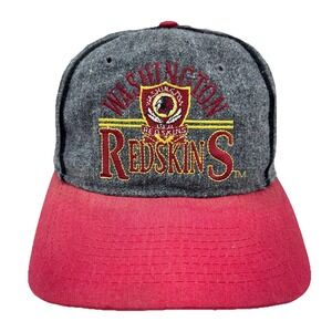 Vintage Washington Redskins Hat Cap Snap Back Gray Heather Wool Y2K 90s The Game